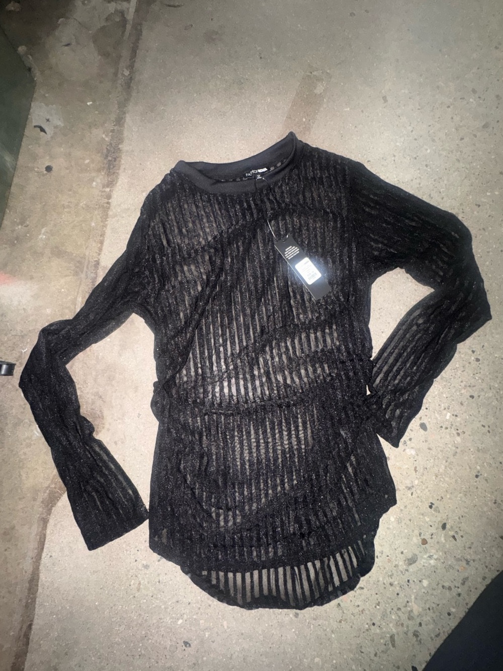 Long Sleeve Mesh Top